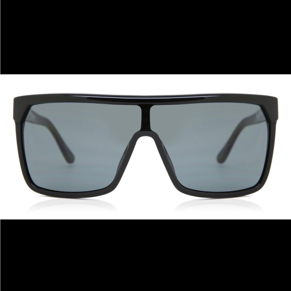 SPY Black Shield Sunglasses with Gray Lenses